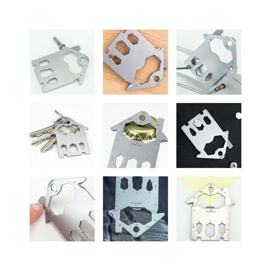 Key Tool in einem „Viel Glück”-Mäppchen inkl. Funktionsbeschreibung. „An die Werkzeuge, fertig, los“!