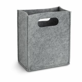 Hochwertige Filztasche in Hellgrau, für kleine Geschenke, lineares Design, sicherer Stand