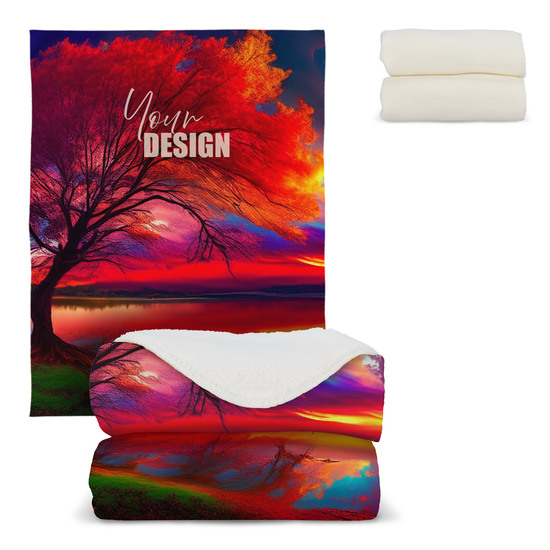 Sherpa-Fleece-Decke Sublimation 130x170 cm 510g/m²