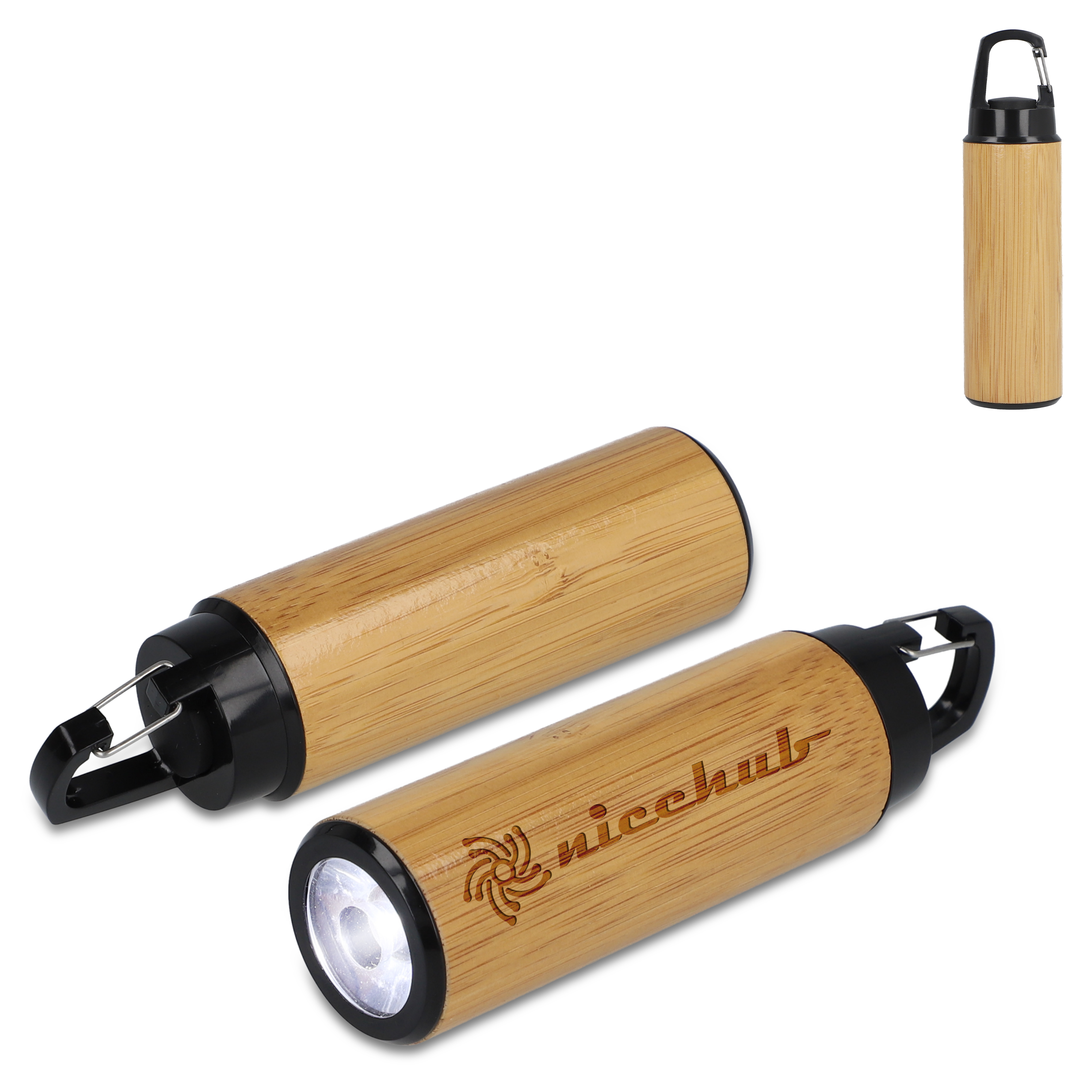 Bambus-Taschenlampe mit Clip