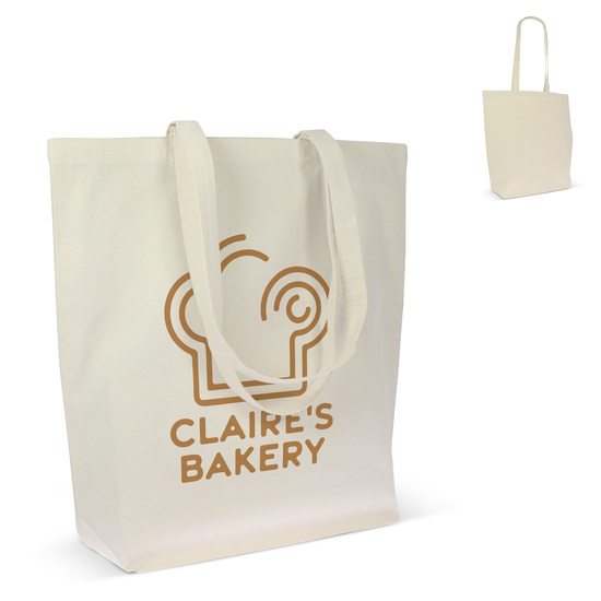 Einkaufstasche Bio-Baumwolle natur lang 270g/m² 42x12x43 cm