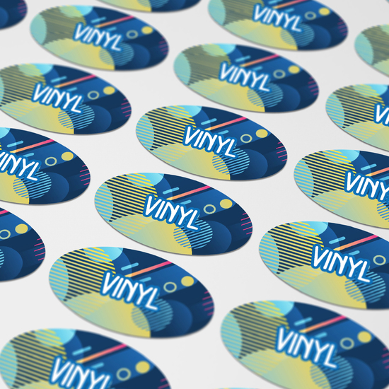 Vinyl Sticker Oval 40x20mm