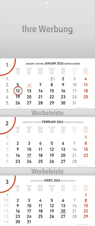 Dreimonatsplaner Future-trio rot