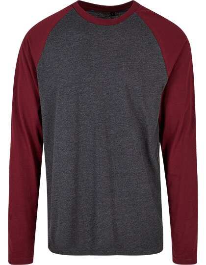 BYBB023 Men´s Contrast Raglan Longsleeve T-Shirt