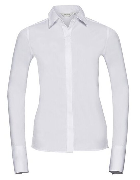 Ladies` Long Sleeve Fitted Ultimate Stretch Shirt